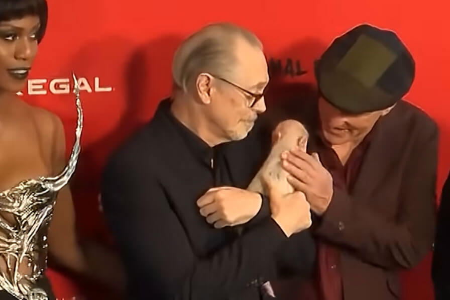 Actors pose with pig at ‘Animal Farm’ NYC premiere
